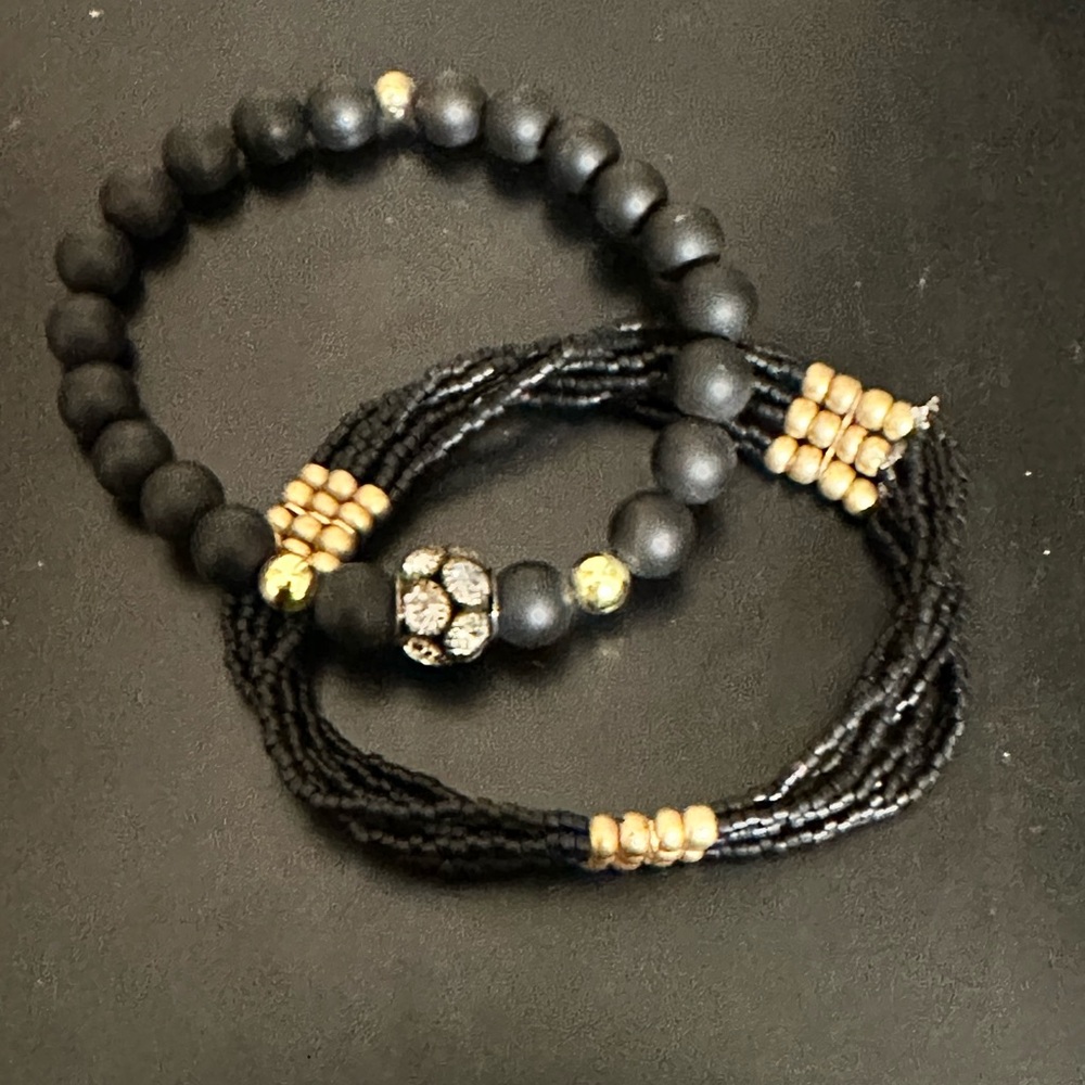 Black and Gold Bracelets